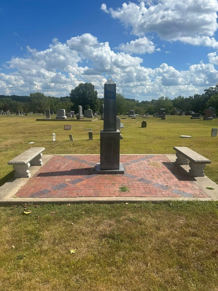Sacking of Osceola memorial monument in the Osceola Cemetery, commemorating the September 22–23, 1861, raid on Osceola, Missouri.